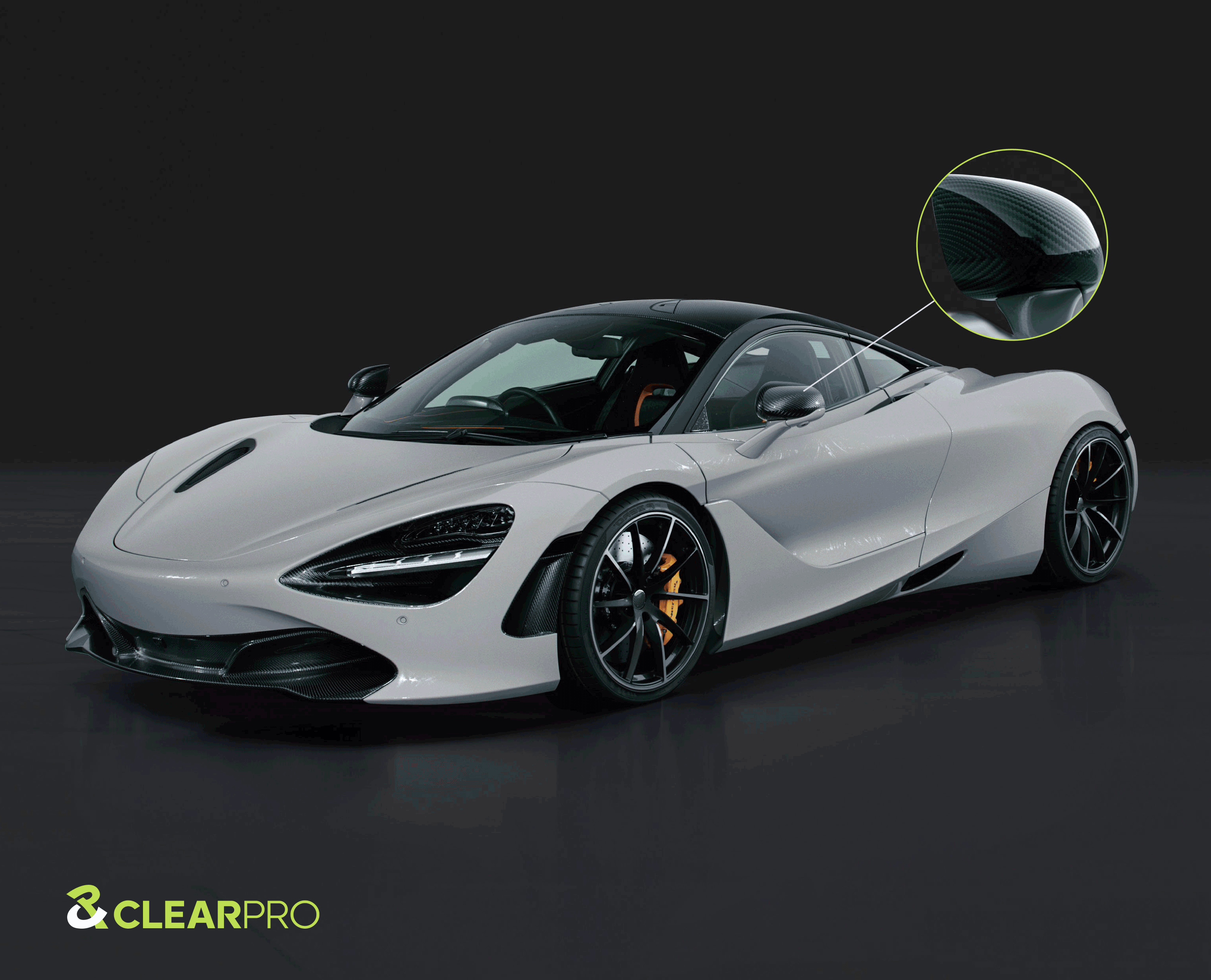 ClearPro Ultra Carbon Fiber Black PPF on McLaren