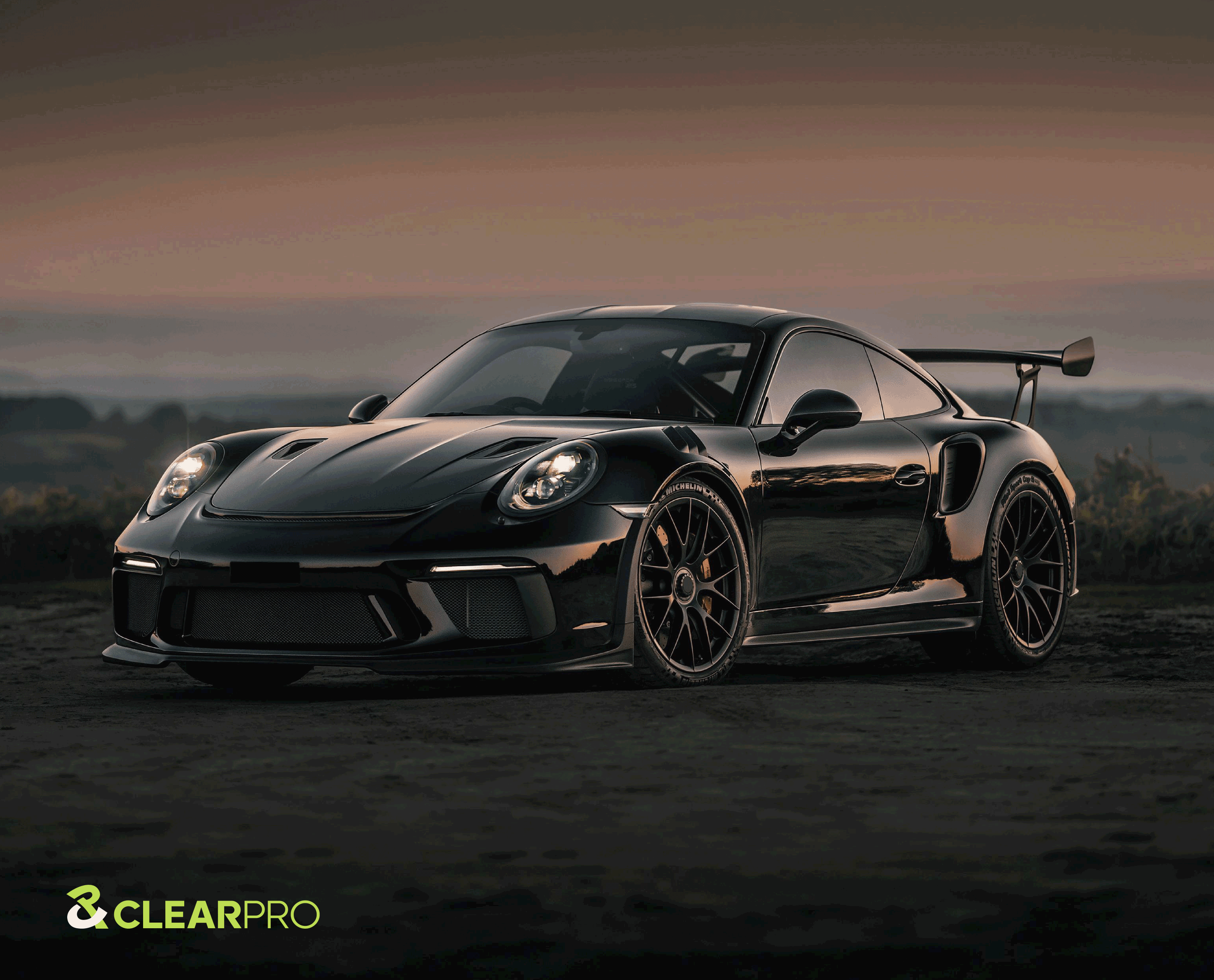 ClearPro Ultra Cosmoblack PPF on Porsche