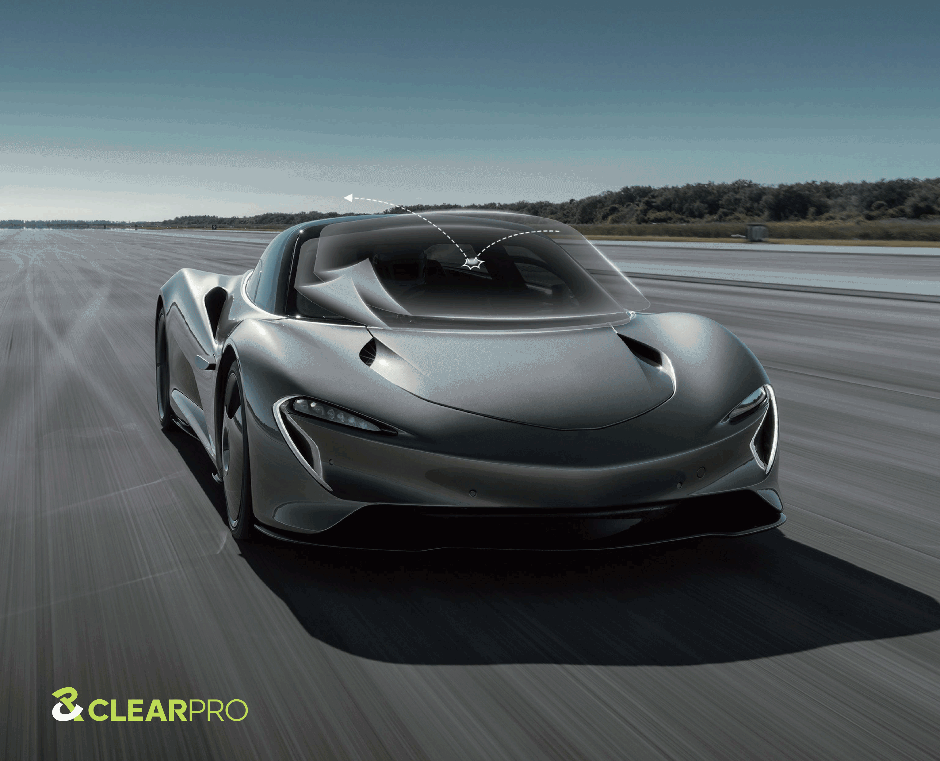 ClearPro WP90 Windshield Protection Film on McLaren